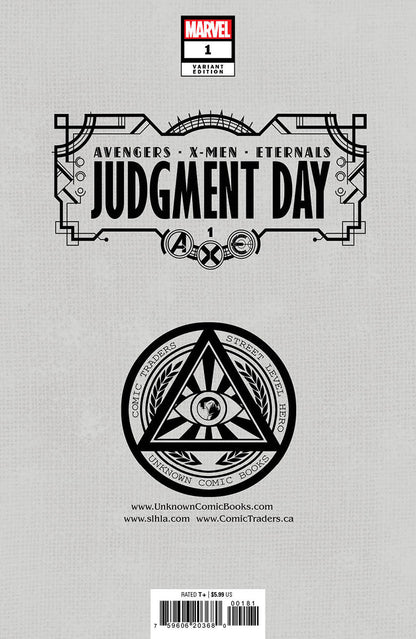 A.X.E.: JUDGMENT DAY #1 [AXE] UNKNOWN COMICS DAVID NAKAYAMA HELLFIRE EXCLUSIVE VIRGIN VAR (07/20/2022) - Double Back Comics and Collectibles