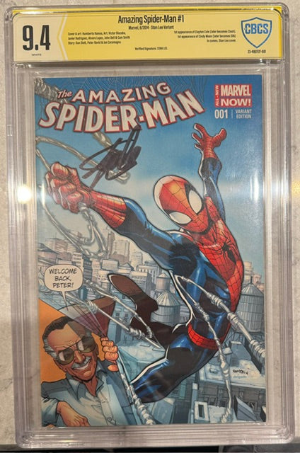 The Amazing Spider-Man 1 - Stan Lee Variant - Signed by Stan Lee CBCS 9.4